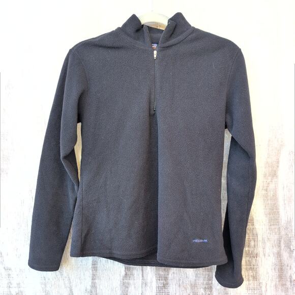 Vintage Patagonia Capilene Fleece Quarter Zip Women's Small Black GorpCore - Picture 1 of 8